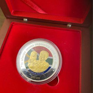 Rare Signed Nelson Mandela Ltd Ed World Cup Rugby Coin Nothing is impossible